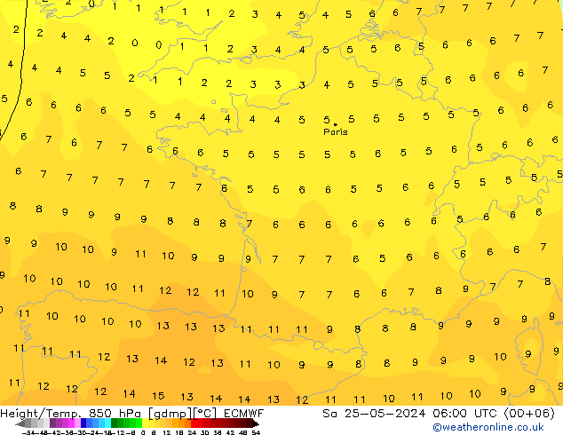 Z500/Rain (+SLP)/Z850 ECMWF So 25.05.2024 06 UTC