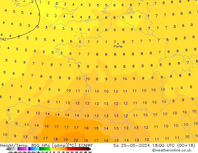 Z500/Rain (+SLP)/Z850 ECMWF Sáb 25.05.2024 18 UTC