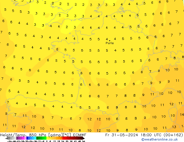 Z500/Yağmur (+YB)/Z850 ECMWF Cu 31.05.2024 18 UTC