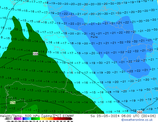 Z500/Yağmur (+YB)/Z850 ECMWF Cts 25.05.2024 06 UTC