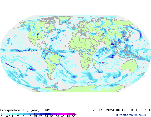 Z500/Rain (+SLP)/Z850 ECMWF Dom 26.05.2024 06 UTC
