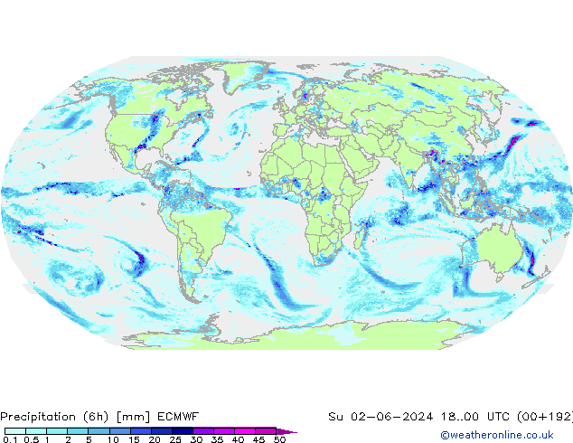 Z500/Rain (+SLP)/Z850 ECMWF dim 02.06.2024 00 UTC