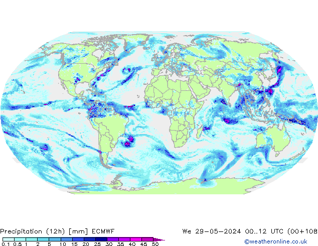 Precipitação (12h) ECMWF Qua 29.05.2024 12 UTC