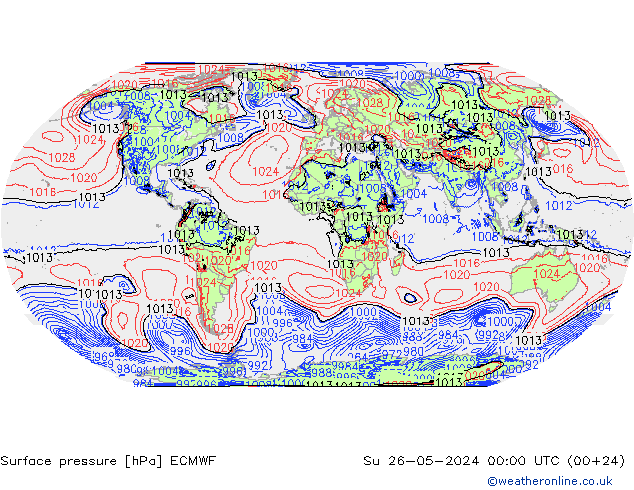 Bodendruck ECMWF So 26.05.2024 00 UTC