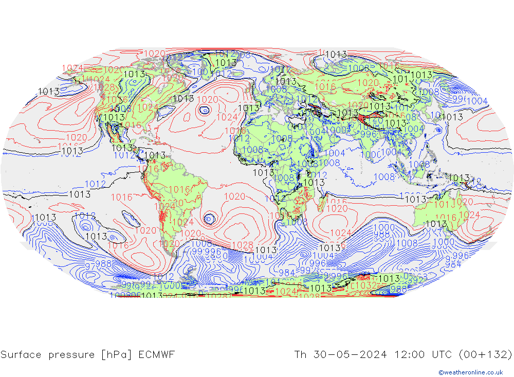 Yer basıncı ECMWF Per 30.05.2024 12 UTC