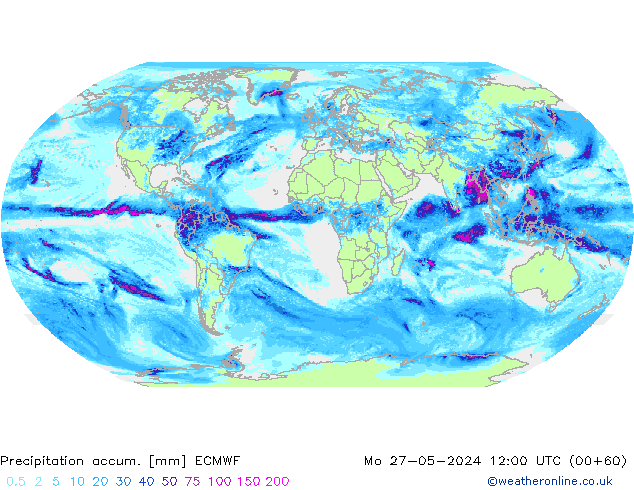 Toplam Yağış ECMWF Pzt 27.05.2024 12 UTC