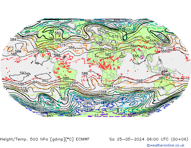 Z500/Rain (+SLP)/Z850 ECMWF So 25.05.2024 06 UTC