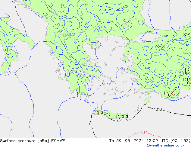 ciśnienie ECMWF czw. 30.05.2024 12 UTC