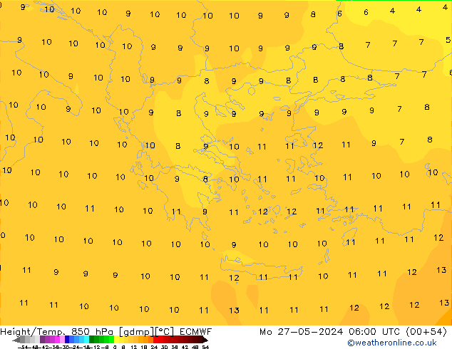 Z500/Rain (+SLP)/Z850 ECMWF lun 27.05.2024 06 UTC