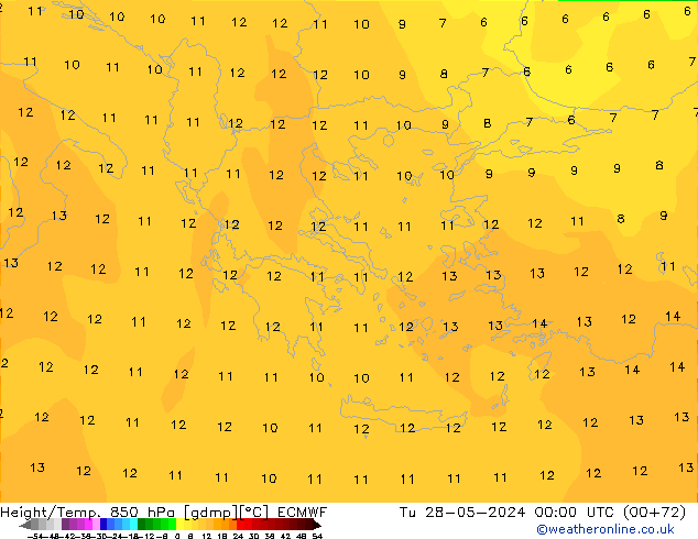 Z500/Rain (+SLP)/Z850 ECMWF Tu 28.05.2024 00 UTC