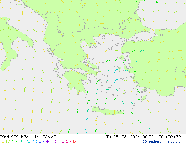 Wind 900 hPa ECMWF Tu 28.05.2024 00 UTC