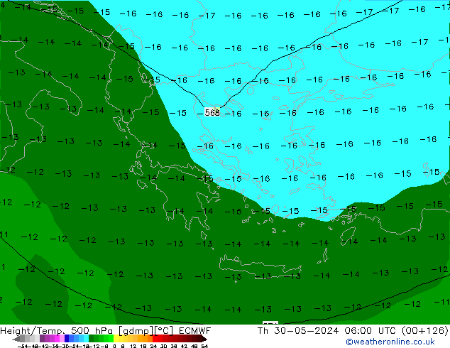 Z500/Rain (+SLP)/Z850 ECMWF czw. 30.05.2024 06 UTC