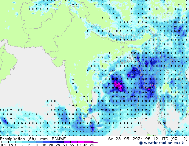 Z500/Rain (+SLP)/Z850 ECMWF Sa 25.05.2024 12 UTC