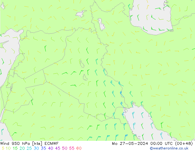 Wind 950 hPa ECMWF Mo 27.05.2024 00 UTC