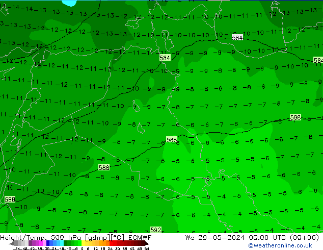 Z500/Regen(+SLP)/Z850 ECMWF wo 29.05.2024 00 UTC