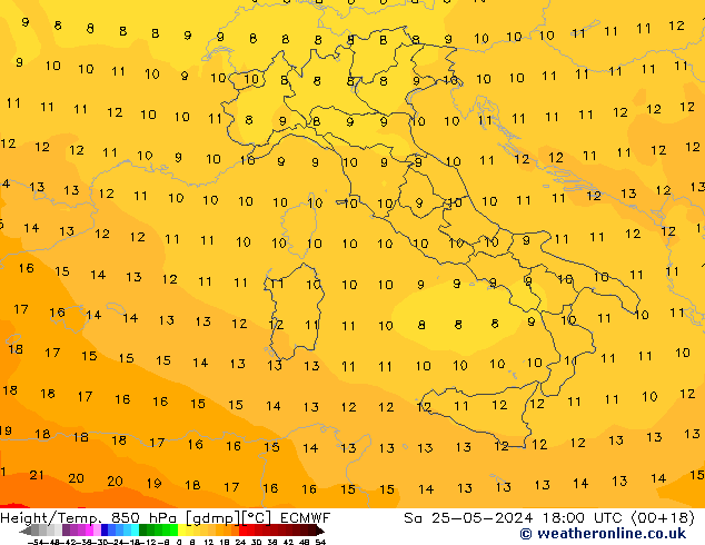 Z500/Regen(+SLP)/Z850 ECMWF za 25.05.2024 18 UTC