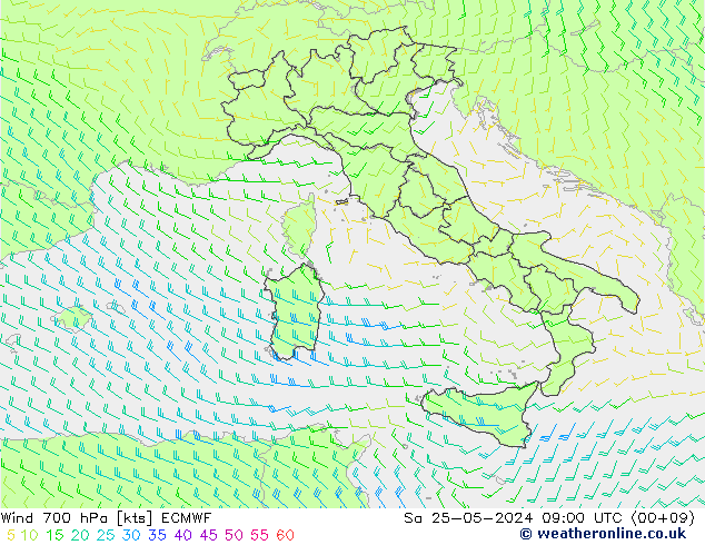  700 hPa ECMWF  25.05.2024 09 UTC