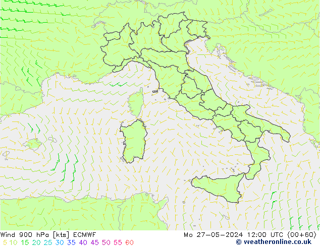 Vento 900 hPa ECMWF Seg 27.05.2024 12 UTC