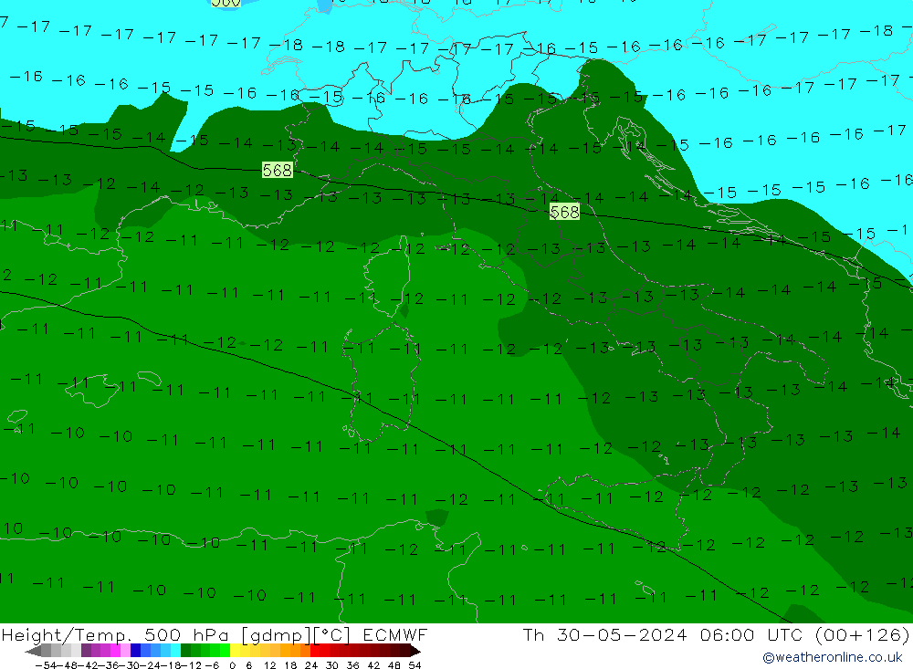 Z500/Rain (+SLP)/Z850 ECMWF jeu 30.05.2024 06 UTC