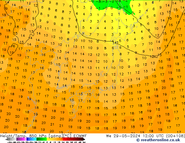 Z500/Rain (+SLP)/Z850 ECMWF ср 29.05.2024 12 UTC