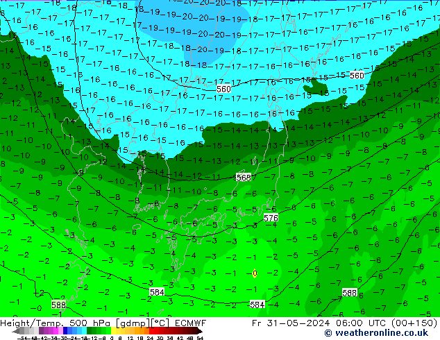 Z500/Rain (+SLP)/Z850 ECMWF Sex 31.05.2024 06 UTC