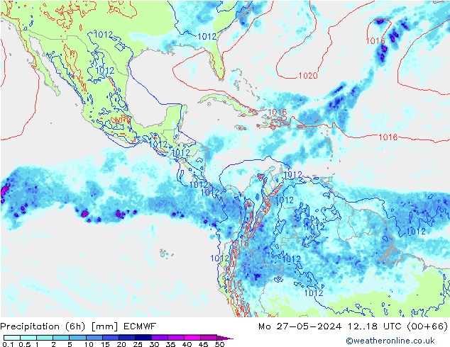 Z500/Rain (+SLP)/Z850 ECMWF lun 27.05.2024 18 UTC