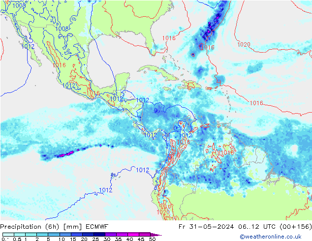 Z500/Regen(+SLP)/Z850 ECMWF vr 31.05.2024 12 UTC