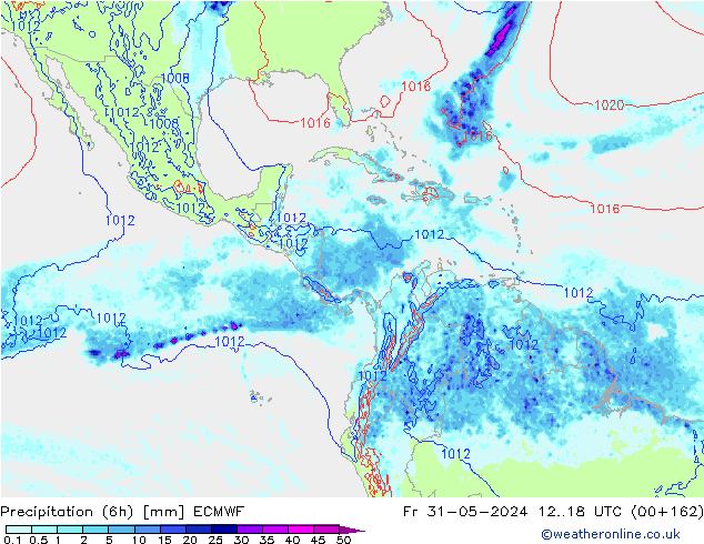 Z500/Rain (+SLP)/Z850 ECMWF Fr 31.05.2024 18 UTC