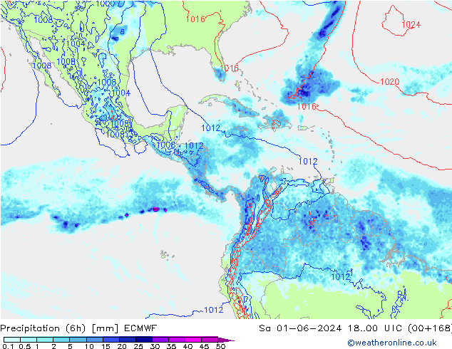 Z500/Yağmur (+YB)/Z850 ECMWF Cts 01.06.2024 00 UTC