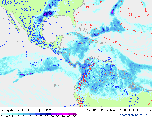 Z500/Rain (+SLP)/Z850 ECMWF dom 02.06.2024 00 UTC