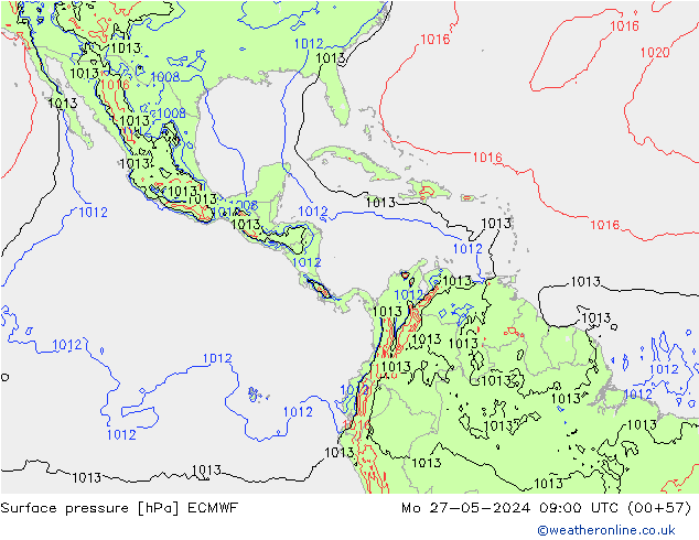 pression de l'air ECMWF lun 27.05.2024 09 UTC
