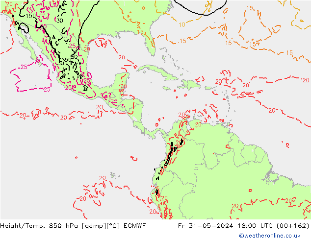 Z500/Rain (+SLP)/Z850 ECMWF Fr 31.05.2024 18 UTC