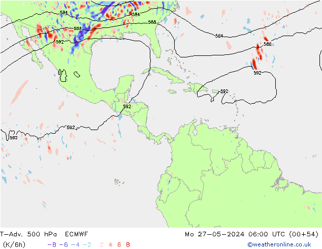 T-Adv. 500 hPa ECMWF Pzt 27.05.2024 06 UTC