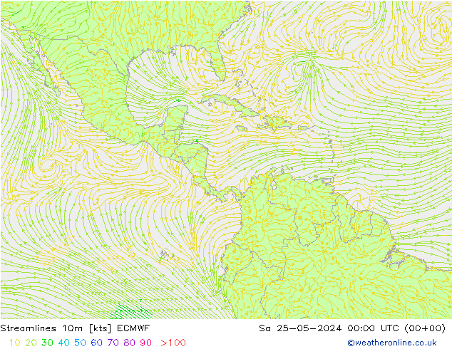 Streamlines 10m ECMWF So 25.05.2024 00 UTC