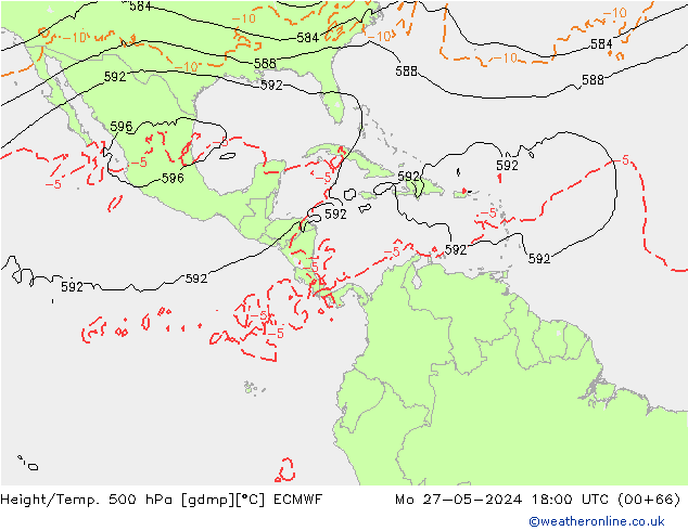 Z500/Rain (+SLP)/Z850 ECMWF lun 27.05.2024 18 UTC