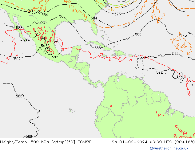 Height/Temp. 500 гПа ECMWF сб 01.06.2024 00 UTC