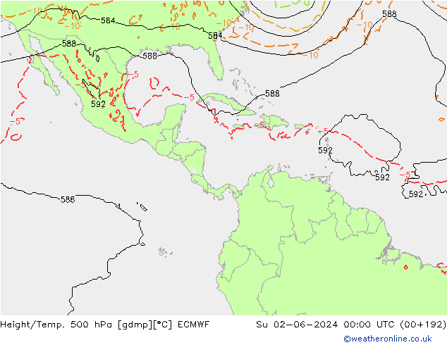 Z500/Rain (+SLP)/Z850 ECMWF dom 02.06.2024 00 UTC