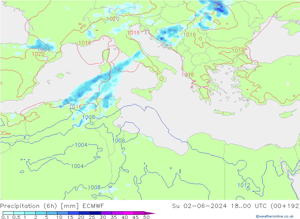 Z500/Rain (+SLP)/Z850 ECMWF  02.06.2024 00 UTC