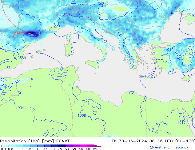 Yağış (12h) ECMWF Per 30.05.2024 18 UTC