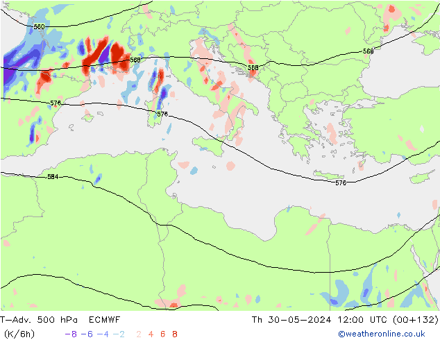 T-Adv. 500 hPa ECMWF  30.05.2024 12 UTC