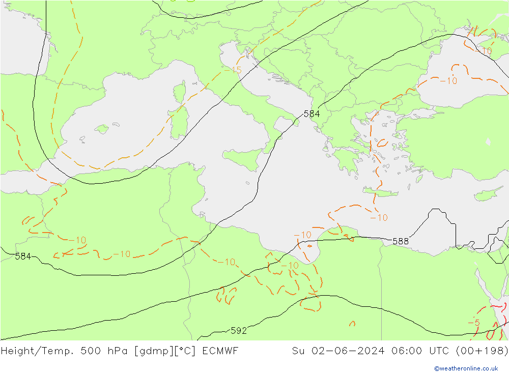 Z500/Rain (+SLP)/Z850 ECMWF ��� 02.06.2024 06 UTC