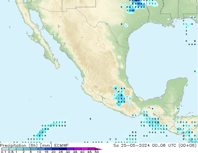 Z500/Rain (+SLP)/Z850 ECMWF sáb 25.05.2024 06 UTC