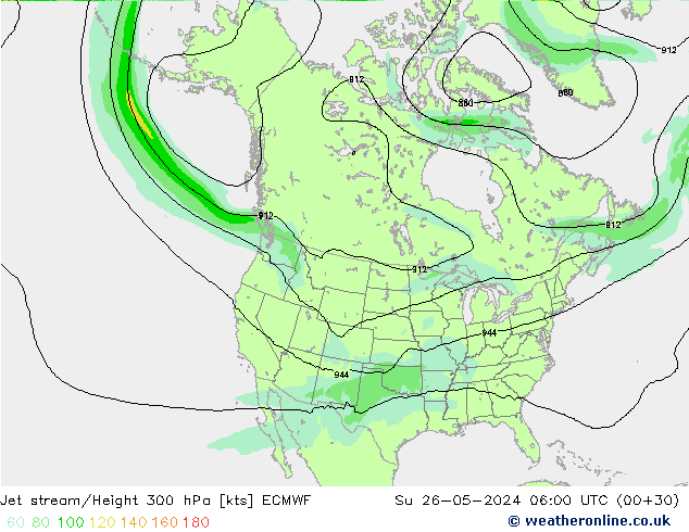 Corrente a getto ECMWF dom 26.05.2024 06 UTC