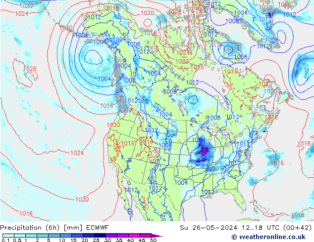 Z500/Rain (+SLP)/Z850 ECMWF nie. 26.05.2024 18 UTC