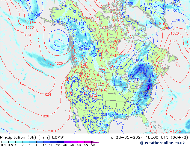 Z500/Rain (+SLP)/Z850 ECMWF mar 28.05.2024 00 UTC