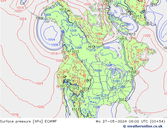 приземное давление ECMWF пн 27.05.2024 06 UTC