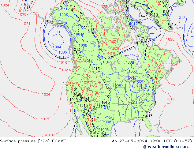 Yer basıncı ECMWF Pzt 27.05.2024 09 UTC