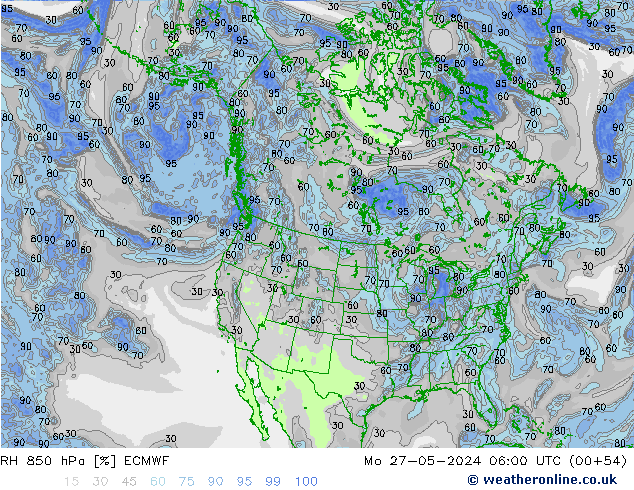 RH 850 hPa ECMWF Mo 27.05.2024 06 UTC