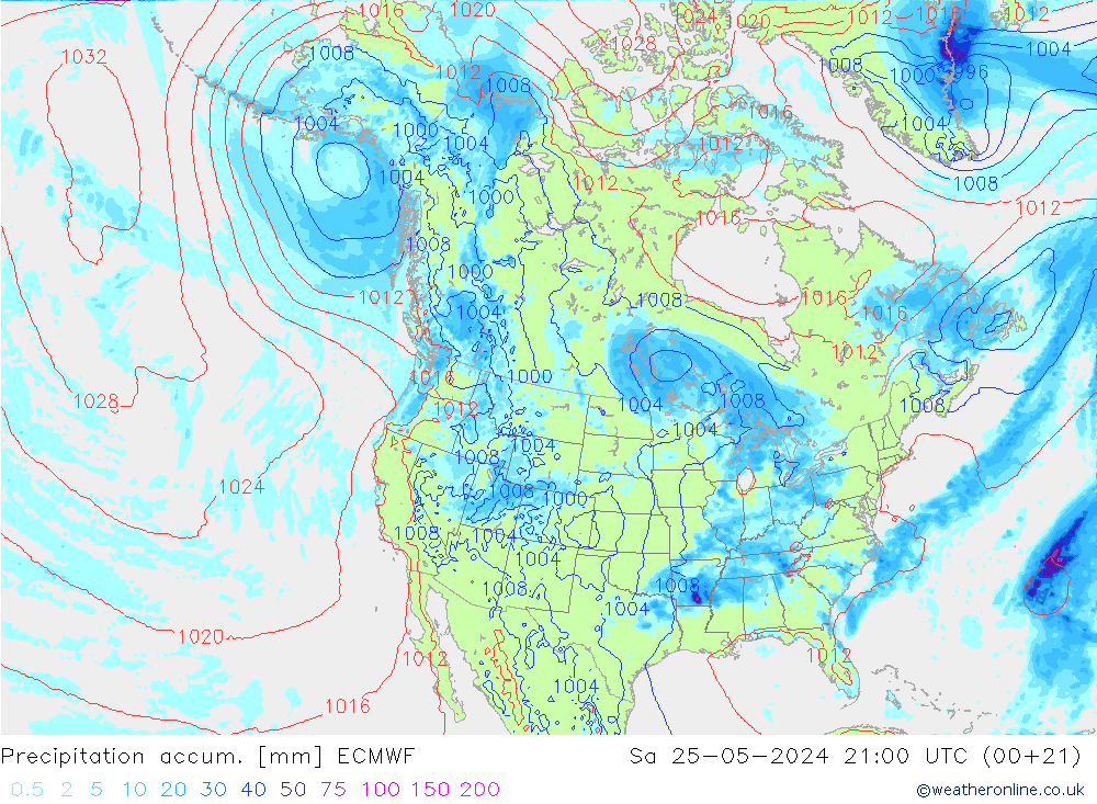 Toplam Yağış ECMWF Cts 25.05.2024 21 UTC