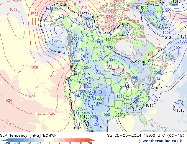 tendencja ECMWF so. 25.05.2024 18 UTC